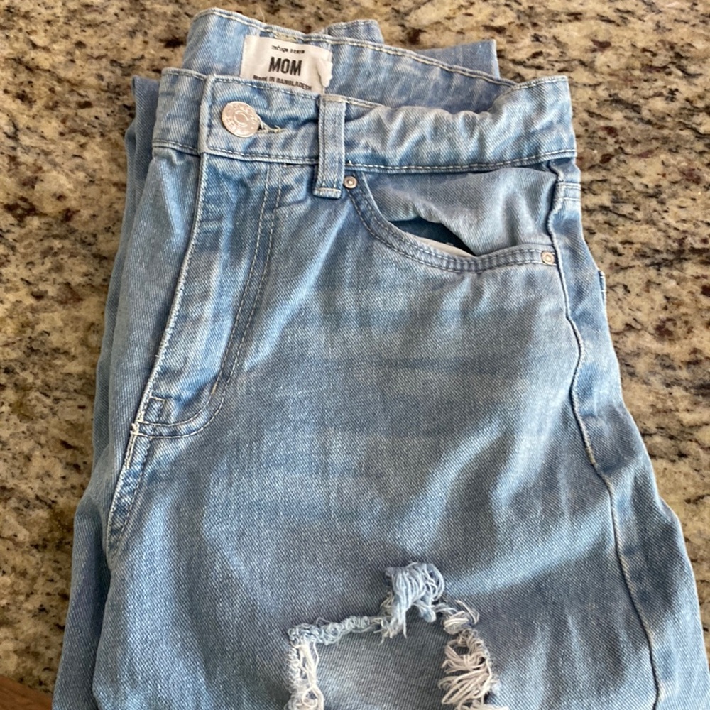 Refuge mom light wash wide jeans size 5